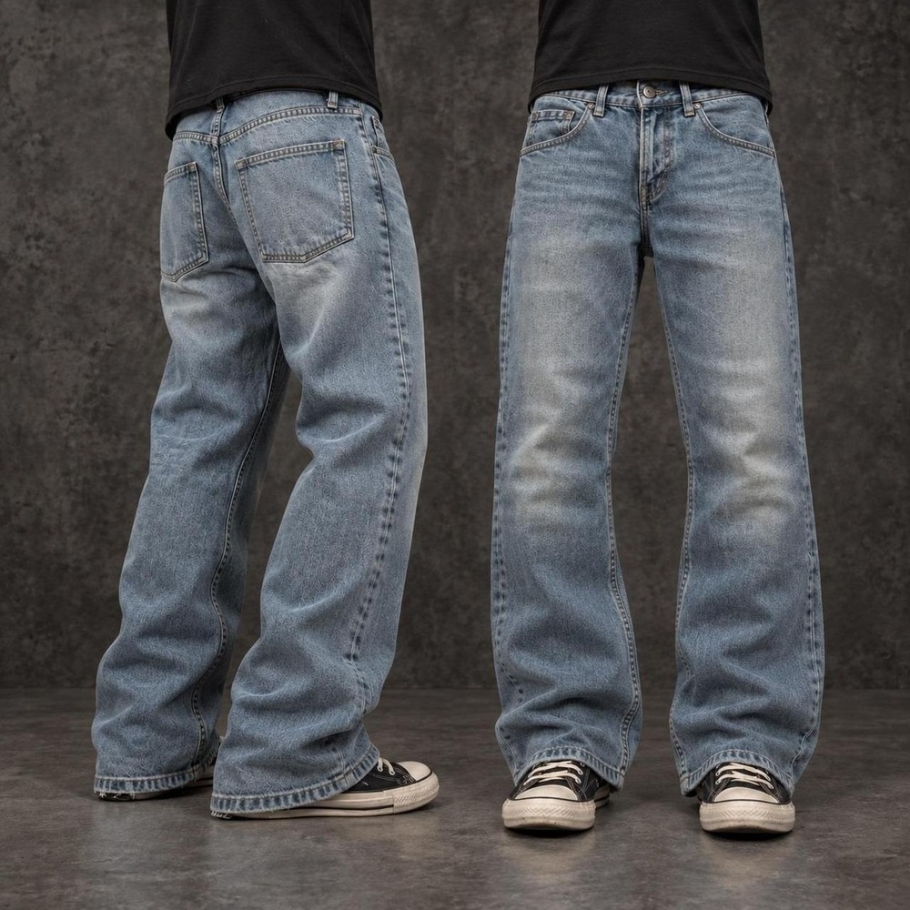 34x28 Blue Straight Slight Bootcut Relaxed Jeans Y2K